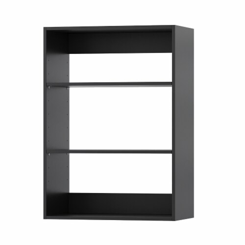LOVMOR 25.5" W Black Short Tower Wood Built In Closet Organizer Unit, Wood Closet Organizer Perspective: back