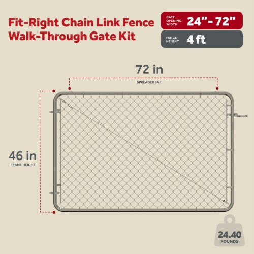 Adjust a gate fit right adjustable walk gate kit with round corner