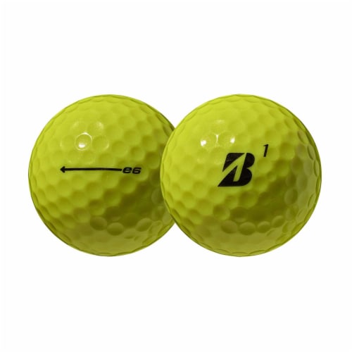 Bridgestone e6 Soft Feel Core Long Distance Yellow Plastic Golf Balls Perspective: back