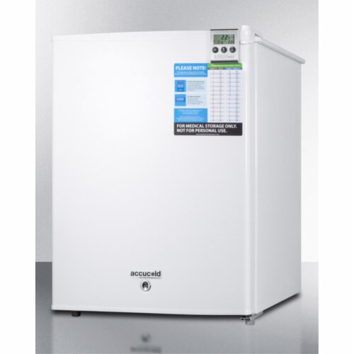 Compact medical all-refrigerator for temperature stable medical storage, with digital ther Perspective: back