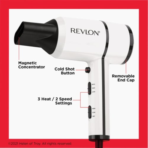 Revlon® Dry & Shine Crystal C™ Hair Dryer - White Perspective: back