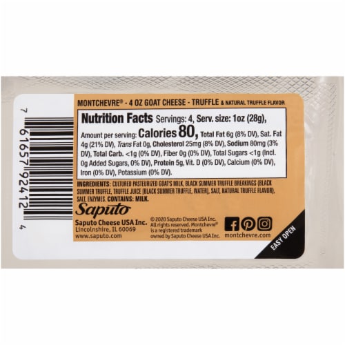 Montchevre® Truffle Goat Cheese Log Perspective: back