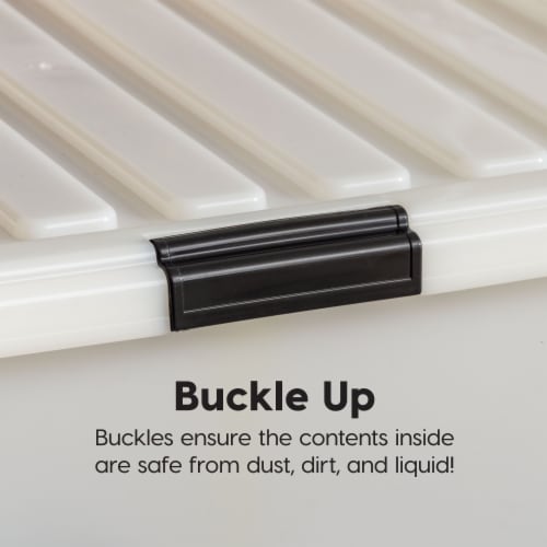 IRIS USA 68Quart/17Gal. Stackable Plastic Storage Bins with Lids and Latch Buckles, Clear Perspective: back