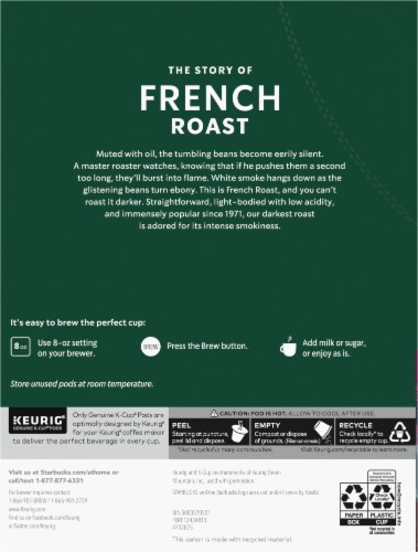 Starbucks® French Roast Dark Roast K-Cup® Coffee Pods Perspective: back