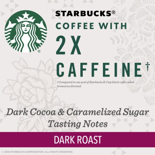 Starbucks 2X Caffeine Dark Roast K-Cup Coffee Pods Perspective: back