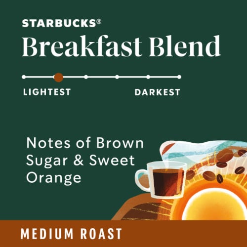 Starbucks® Breakfast Blend Medium Roast K-Cup® Coffee Pods