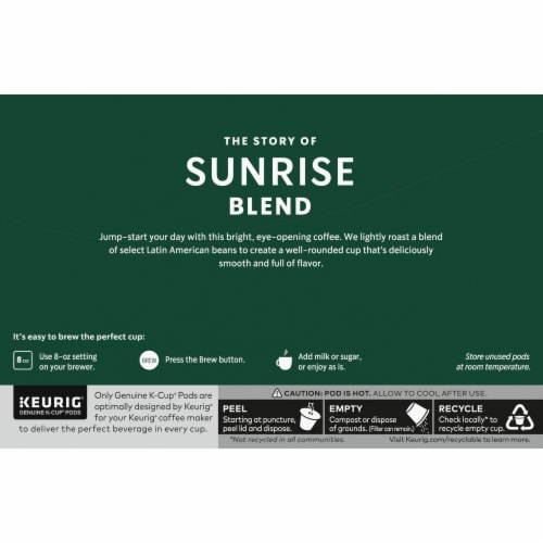 Starbucks® Sunrise Blend Blonde Roast K-Cup® Coffee Pods Perspective: back