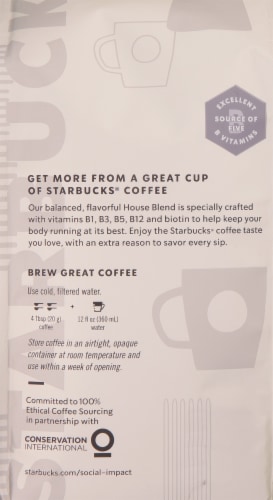 Starbucks® Coffee with Essential Vitamins Medium Roast Ground Coffee Perspective: back