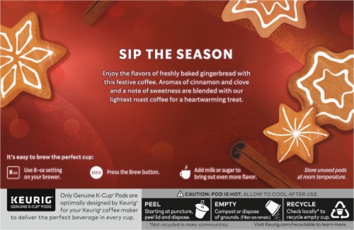 Starbucks® Gingerbread K-Cup® Coffee Pods Perspective: back