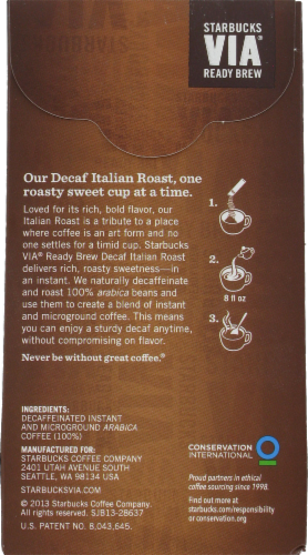 Starbucks VIA Italian Roast Coffee Single-Serve Packets Perspective: back