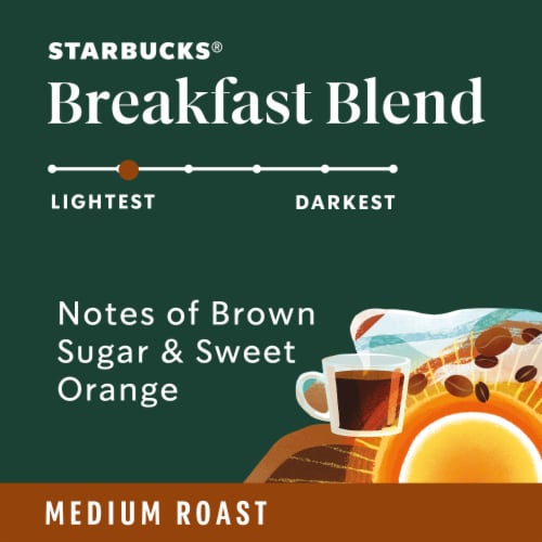 Starbucks® Breakfast Blend Medium Roast K-Cup Coffee Pods Perspective: back