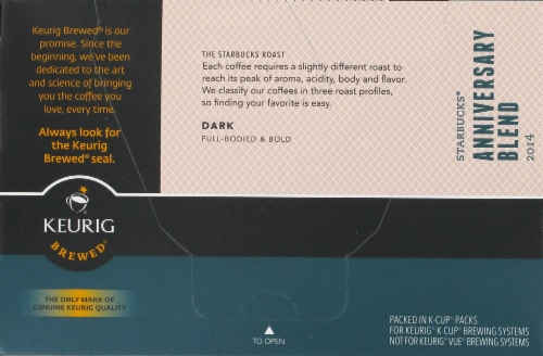 Starbucks® Anniversary Blend Dark Roast K-Cup Coffee Pods Perspective: back