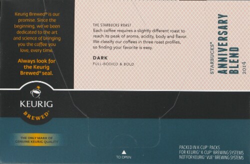 Starbucks® Anniversary Blend Dark Roast K-Cup Coffee Pods Perspective: back