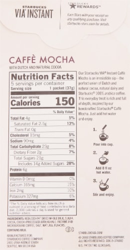 Starbucks Via Caffe Mocha Latte Instant Coffee Perspective: back