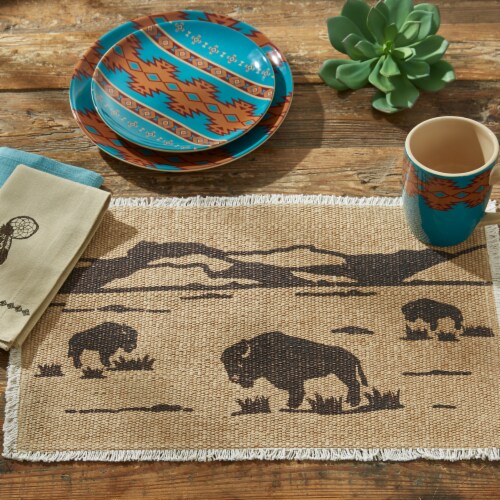 Park Designs Bison Placemat Set - Beige Perspective: back
