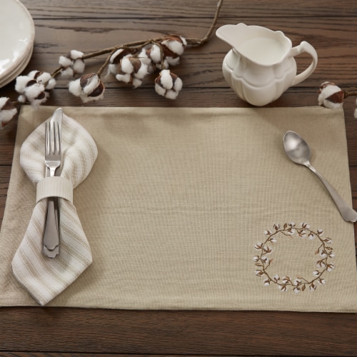 Park Designs Cotton Wreath Placemat Set - Beige Perspective: back