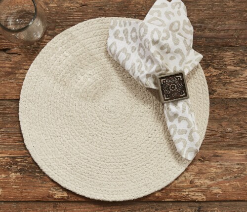 Split P Essex Round Placemat Set - Pebble Perspective: back