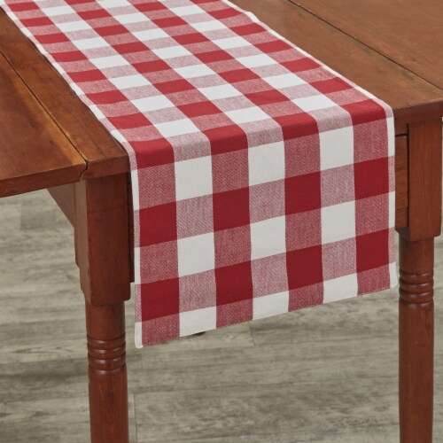 Park Designs Buffalo Check Backed Red and Cream Table Runner 13 x 36 Perspective: back