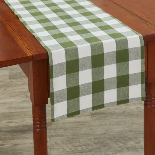 Park Designs Buffalo Check Backed Sage Table Runner 13 x 54 Perspective: back