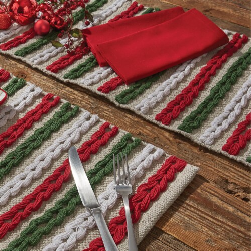 Park Designs Winter Scarf Table Runner - 54''L - Red Perspective: back