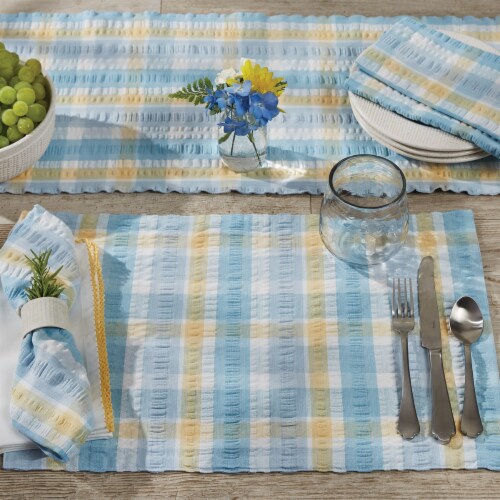 Park Designs Forget Me Not Waffle Weave Dishtowel Perspective: back