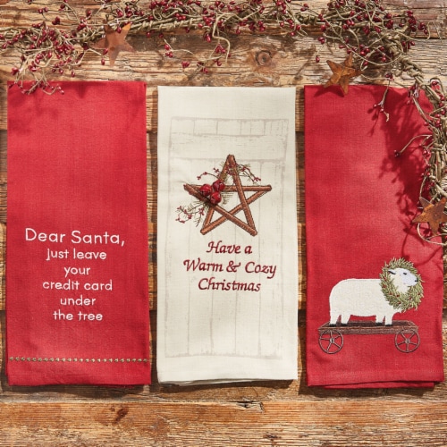 Park Designs Dear Santa Leave Card Sentiment Dishtowel Perspective: back