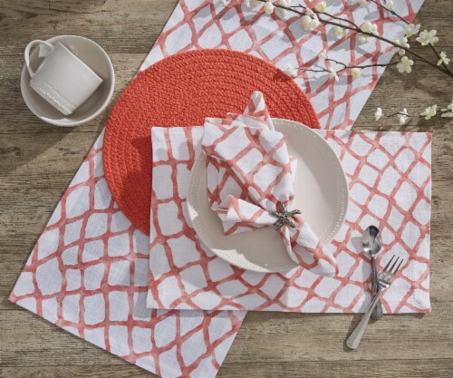 Split P Seaview Placemat Set - Coral Perspective: back