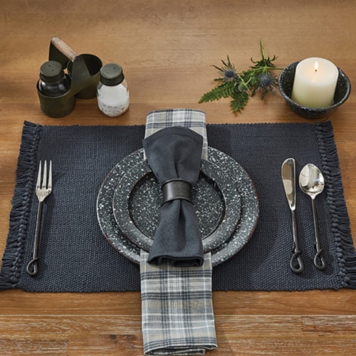 Park Designs Casual Classics Placemat Set - Slate Perspective: back