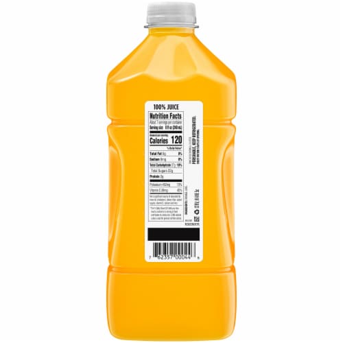100% Cold-Pressed Orange Juice Perspective: back