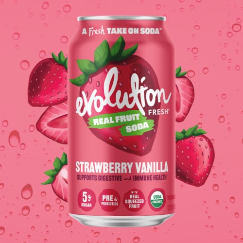 Evolution Fresh® Strawberry Vanilla Organic Real Fruit Soda Perspective: back