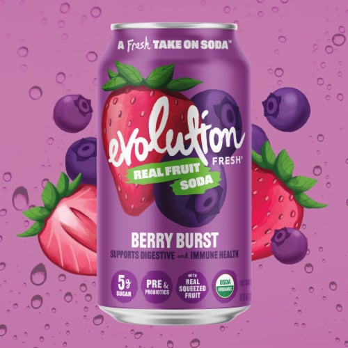 Evolution Fresh® Berry Burst Organic Real Fruit Soda Perspective: back