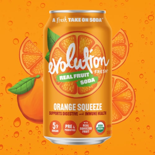 Evolution Fresh® Orange Squeeze Organic Real Fruit Soda Perspective: back