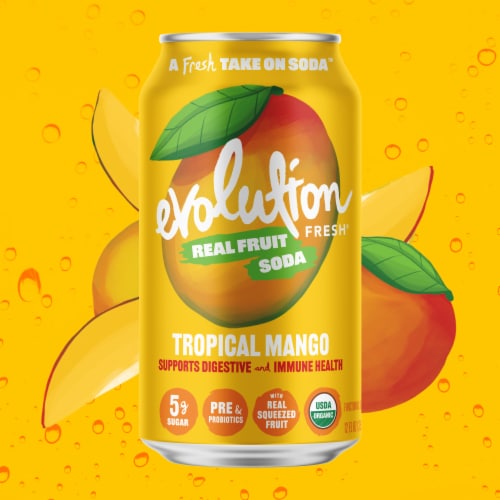 Evolution Fresh® Tropical Mango Organic Real Fruit Soda Perspective: back