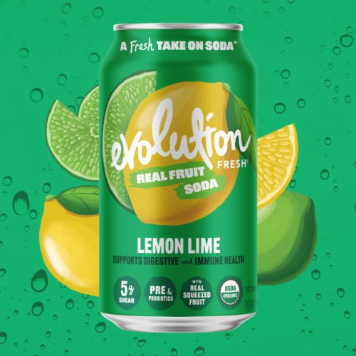 Evolution Fresh® Lemon Lime Organic Real Fruit Soda Perspective: back