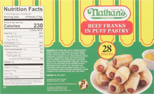 Nathan's Famous® Savory Cocktail Beef Franks in Puff Pastry Perspective: back