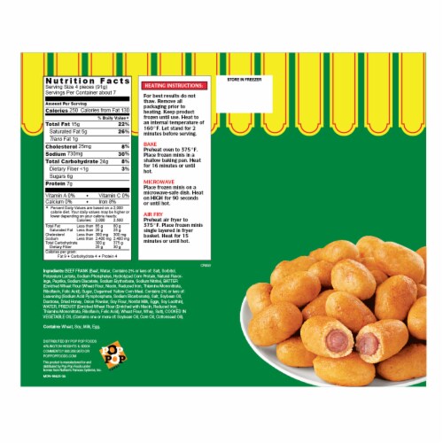 Nathan's Famous® Mini Beef Cocktail Franks Dipped In Honey Batter Corn Dogs Perspective: back