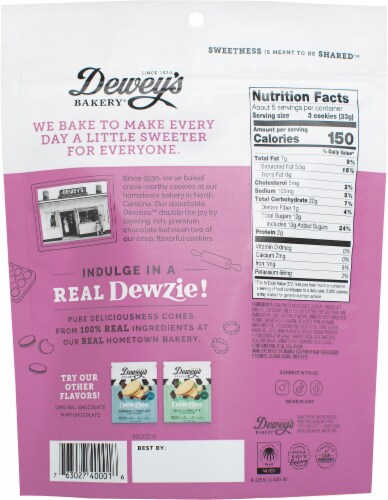 Dewey's Bakery® Double Chocolate Layered Sandwich Cookies Perspective: back