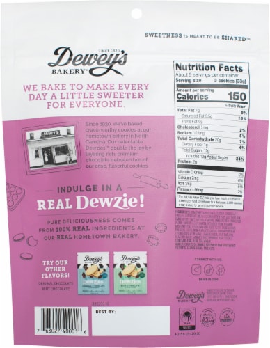 Dewey's Bakery® Double Chocolate Layered Sandwich Cookies Perspective: back