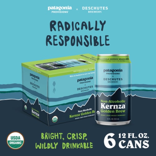 Deschutes Brewery® x Patagonia Provisions Non-Alcoholic Kernza Golden Brew Craft Beer Perspective: back