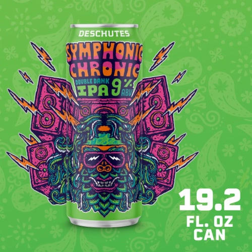 Deschutes Brewery® Symphonic Chronic Double Dank IPA Craft Beer Single Can Perspective: back