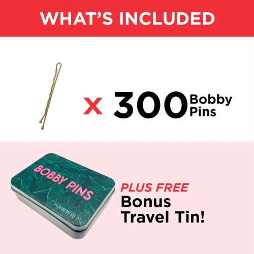 HAWWWY 300 Pcs Gold Bobby Pins w/ Cute Case for Buns, Kids, Girls & Women,  Gold - Kroger