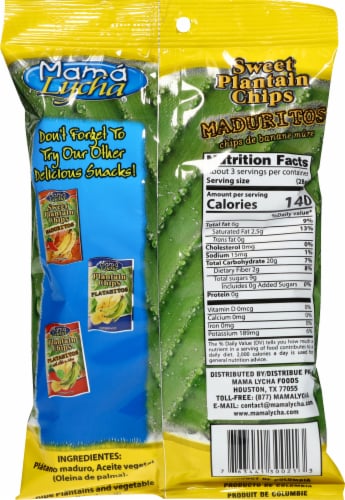 Mama Lycha® Sweet Plantain Chips Perspective: back
