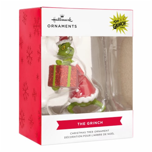 Hallmark Dr. Seuss How the Grinch Stole Christmas! The Grinch with Present Ornament Perspective: back