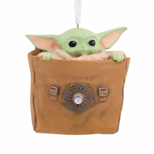 Hallmark Star Wars: The Mandalorian Grogu in Bag Christmas Ornament Perspective: back