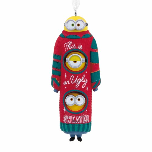 Hallmark The Minions in Ugly Christmas Sweater Christmas Ornament Perspective: back