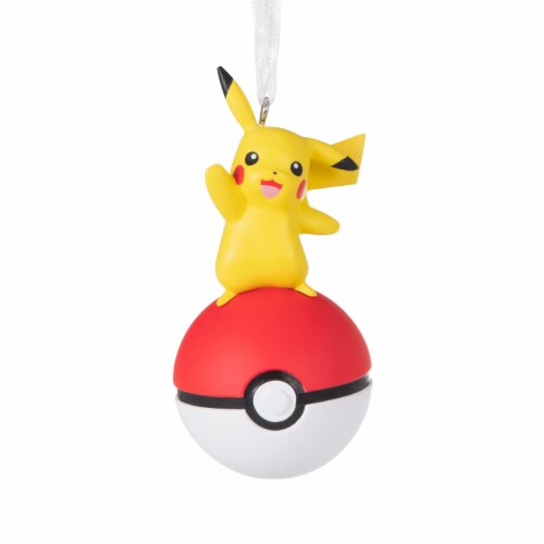 Hallmark Christmas Pokemon™ Pikachu on Poke Ball Ornament Perspective: back