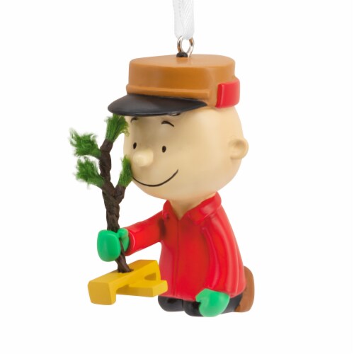 Hallmark Christmas Peanuts® Charlie Brown Kneeling with Tree Ornament Perspective: back