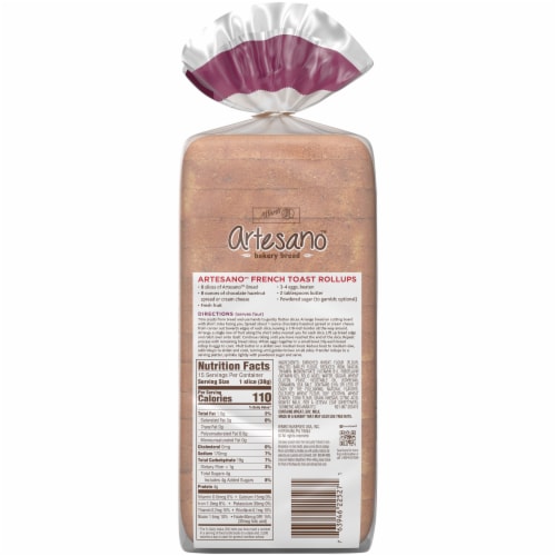 Alfaro's® Artesano™ Sweet Cinnamon Bakery Bread Perspective: back