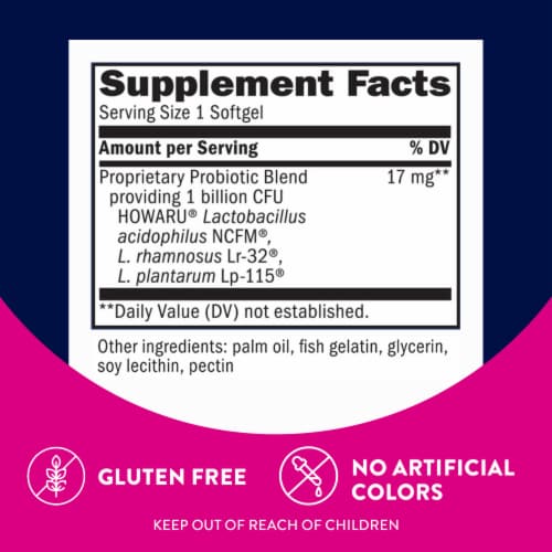 Enzymatic Therapy Yeast Balancing Probiotic Pearls Dietary Supplement Capsules Perspective: back