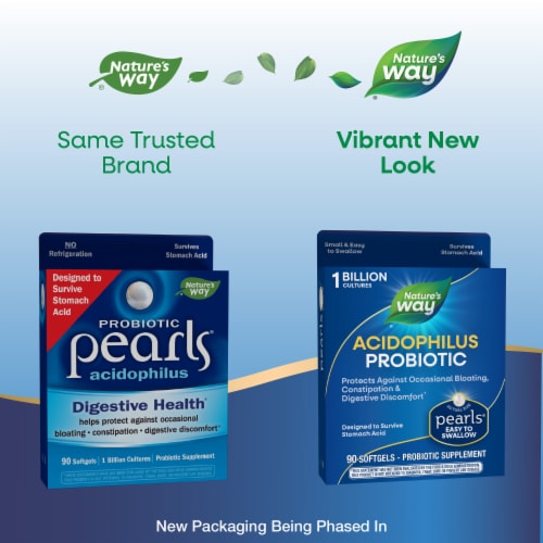 Nature's Way® Probiotic Pearls® Acidophilus Digestive Health Probiotic Softgels Perspective: back